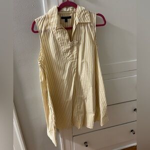 Yellow and white striped collar dress